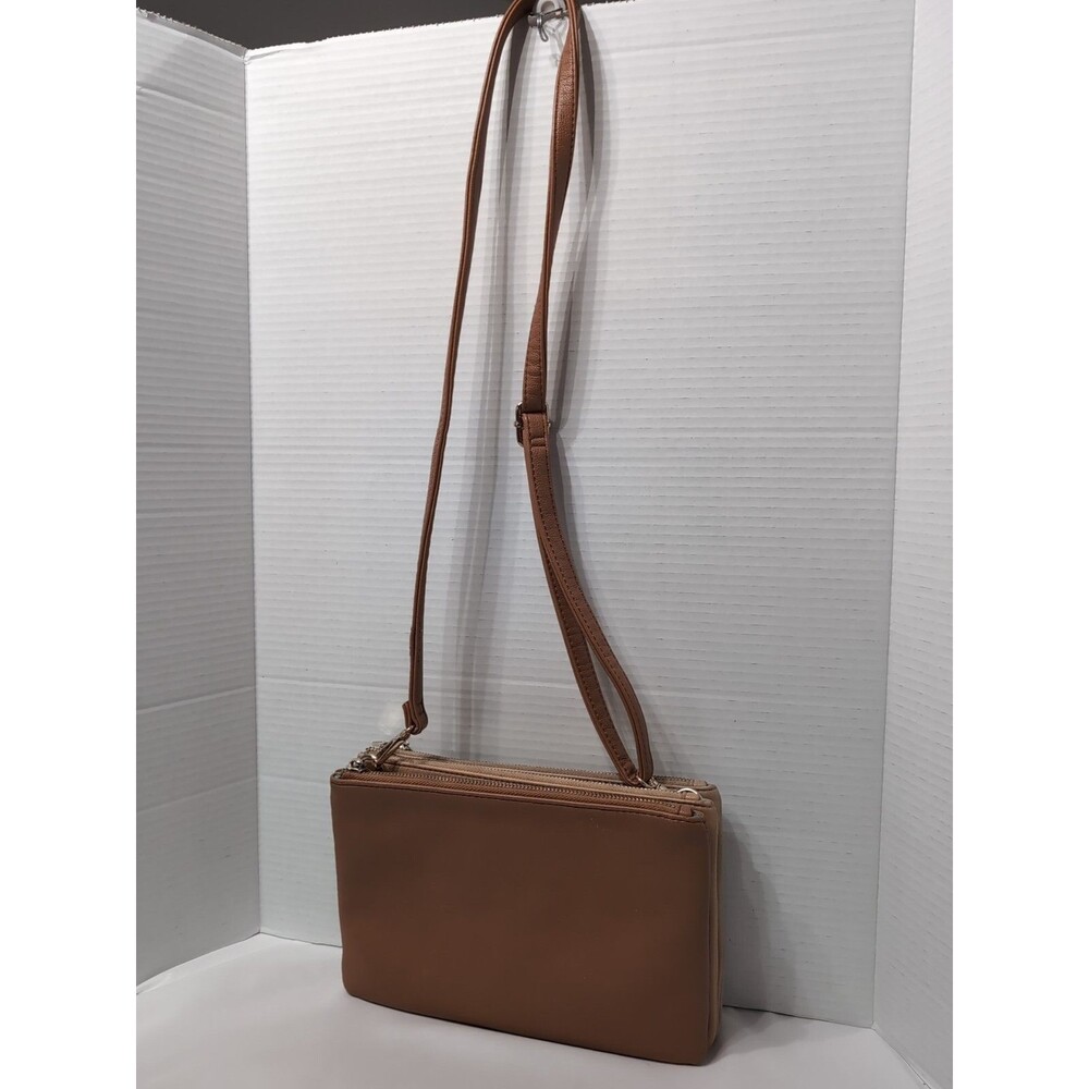 Mominside leather crossbody bag purse 3 zipper sections ombre Beautiful